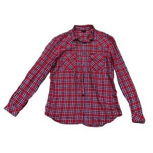 Vintage Diesel Jeans Flannel Button Up Shirt XL Red Pattern Shirt